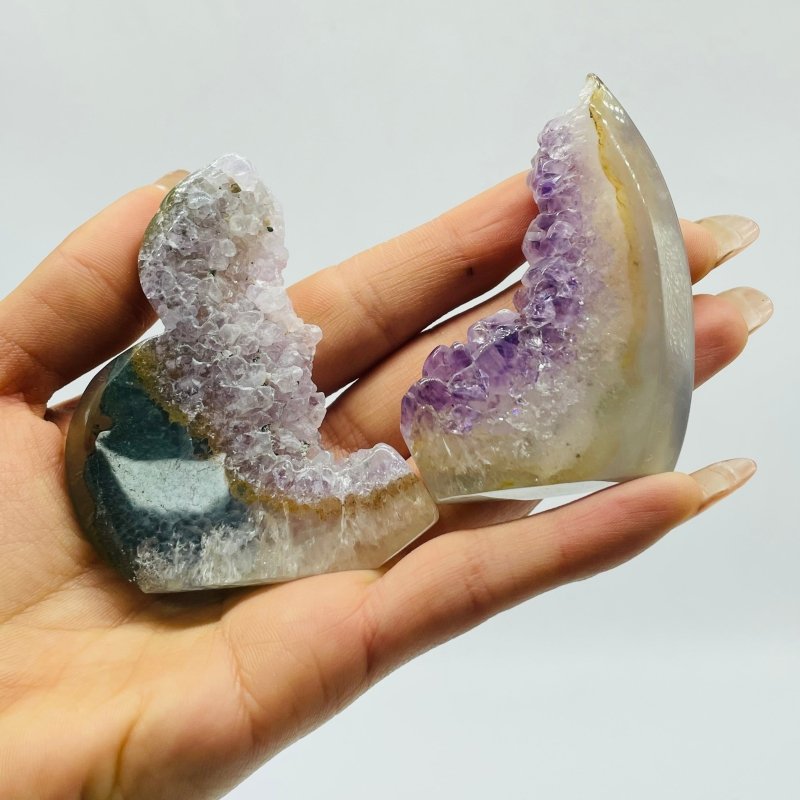 12 Pieces Polished Geode Amethyst Mixed Agate Leftover Tower -Wholesale Crystals