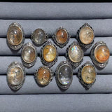 12 Pieces Rare Fire Quartz Dentritic Quartz Different Styles Rings - Wholesale Crystals