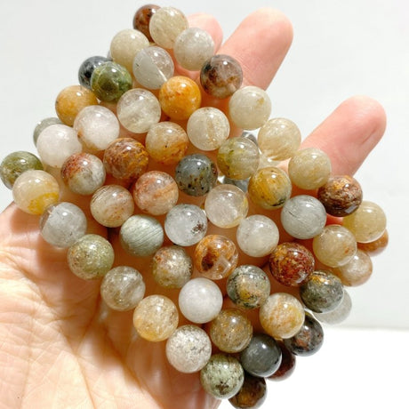 12 Pieces Thousand Layer Garden Quartz Bracelets - Wholesale Crystals