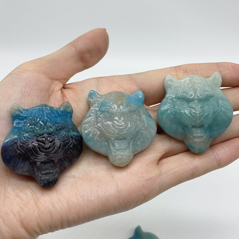 12 Pieces Trolleite Stone Lion Head Crystal Carving -Wholesale Crystals
