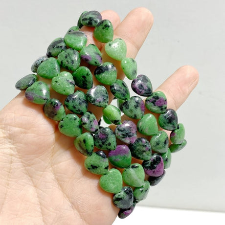 12 Types Heart Shape Bracelet Wholesale Green Aventurine Obsidian Ocean Jasper - Wholesale Crystals
