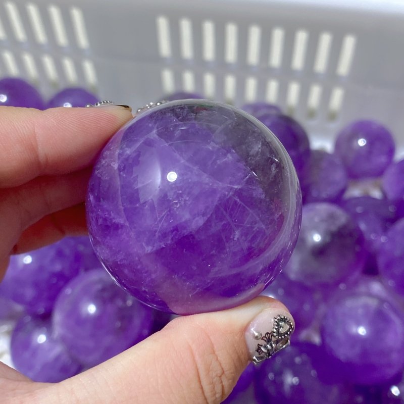 122 Pieces Amethyst Spheres (Sea Freight Only) -Wholesale Crystals