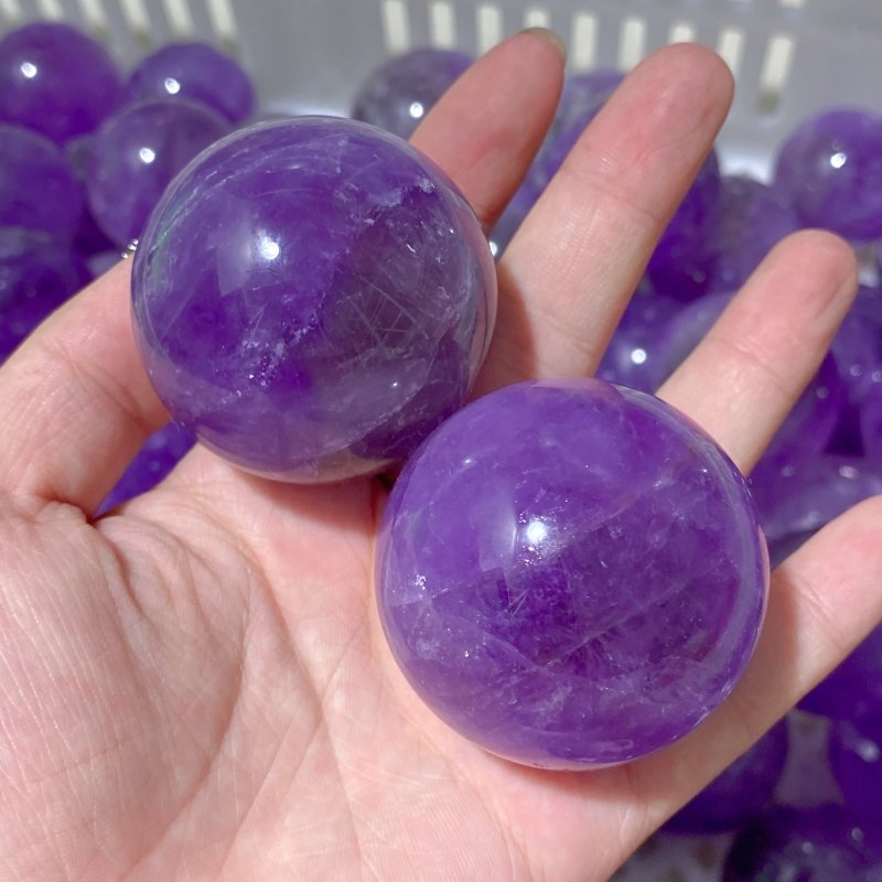 122 Pieces Amethyst Spheres (Sea Freight Only) -Wholesale Crystals