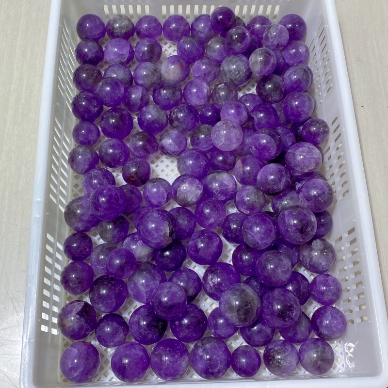 122 Pieces Amethyst Spheres (Sea Freight Only) -Wholesale Crystals