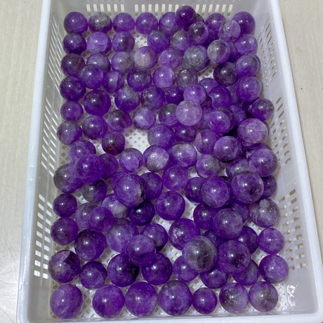 122 Pieces Amethyst Spheres (Sea Freight Only) -Wholesale Crystals