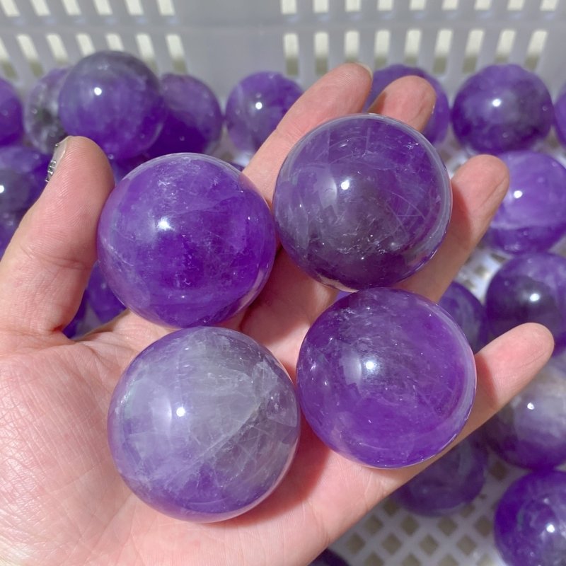 122 Pieces Amethyst Spheres (Sea Freight Only) -Wholesale Crystals