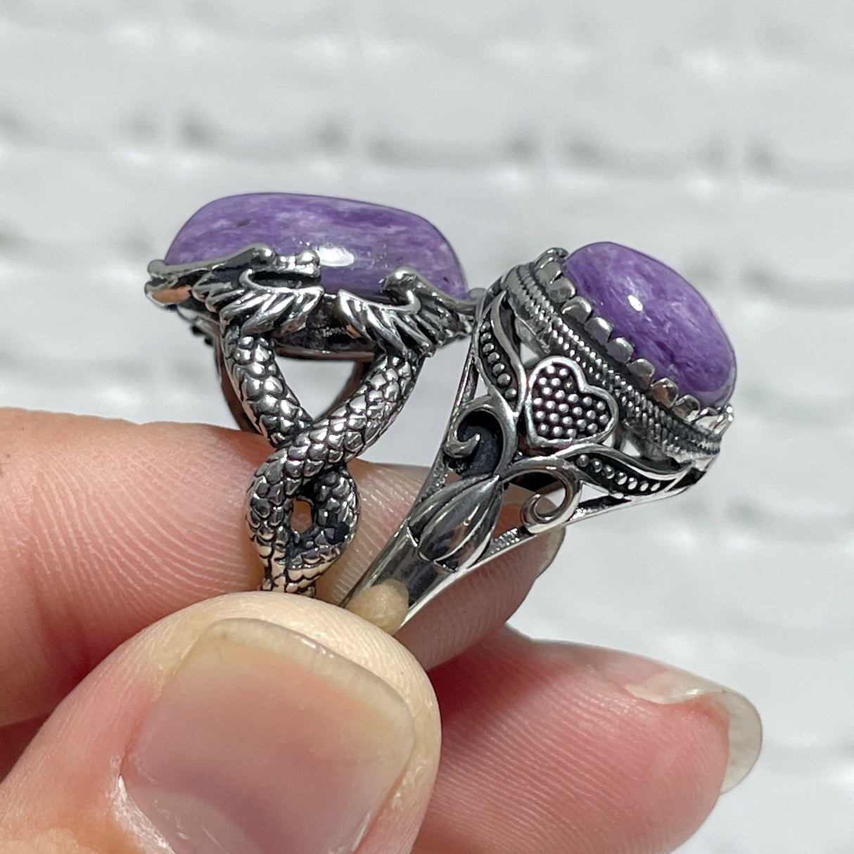 29 Pieces Charoite Different Styles Ring #7