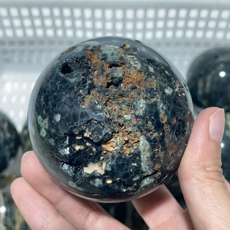 13 Pieces Beautiful Green Sea Jasper Crystal Spheres -Wholesale Crystals