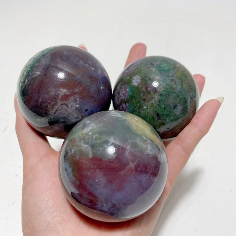 13 Pieces Beautiful Ocean Jasper Spheres - Wholesale Crystals