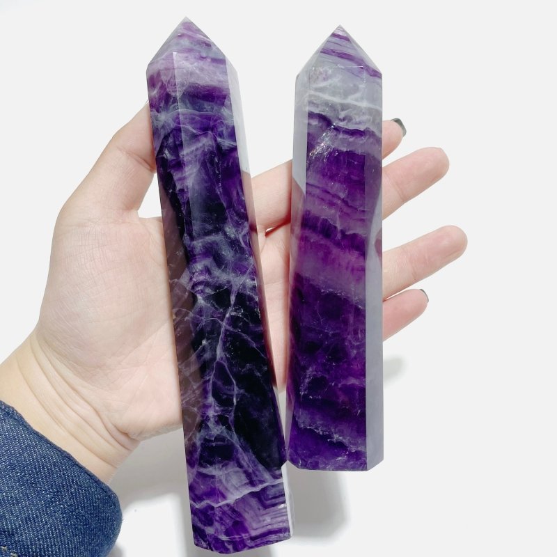 13 Pieces Beautiful Rainbow Purple Fluorite Crystal Tower - Wholesale Crystals