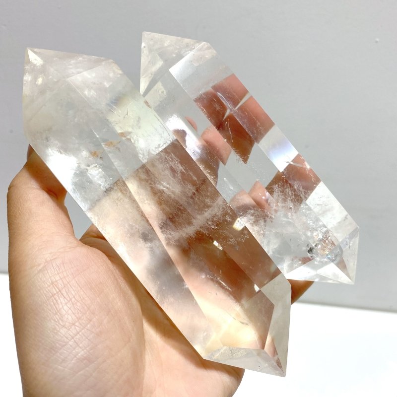 13 Pieces Clear Quartz Double Points - Wholesale Crystals