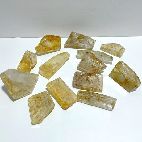 13 Pieces Golden Hematoid Quartz Free Form - Wholesale Crystals