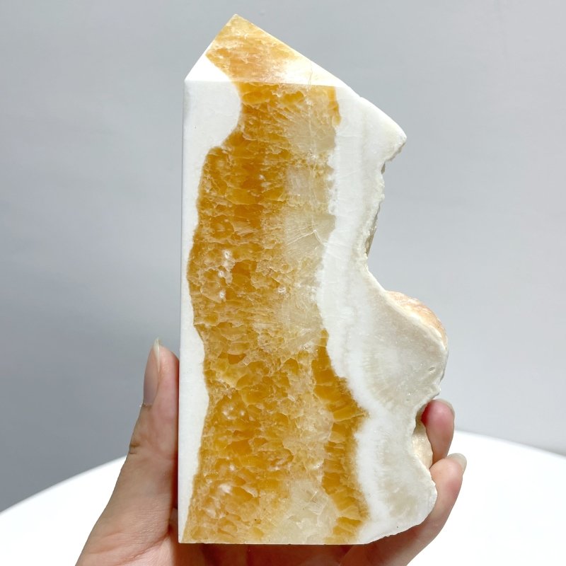 13 Pieces Large Yellow Calcite Tower Raw Side - Wholesale Crystals