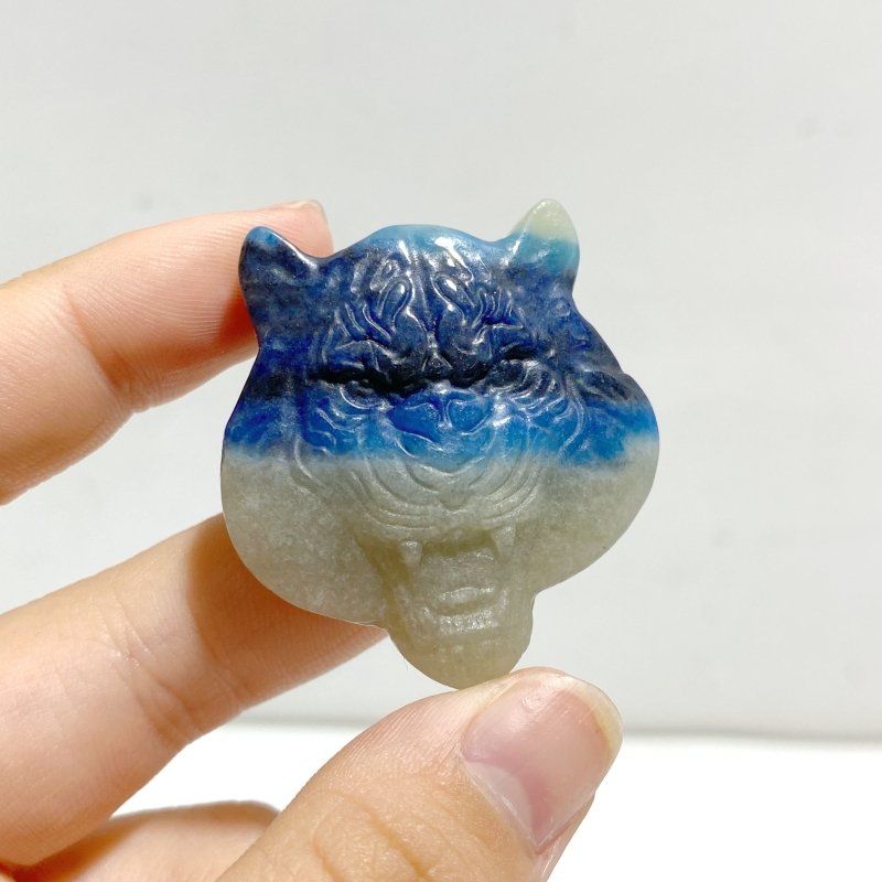 13 Pieces Trolleite Stone Tiger Head Carving Closeout - Wholesale Crystals
