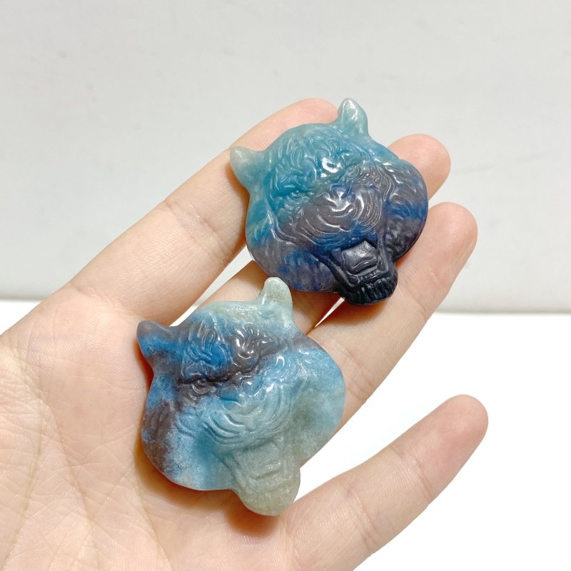 13 Pieces Trolleite Stone Tiger Head Carving Closeout - Wholesale Crystals
