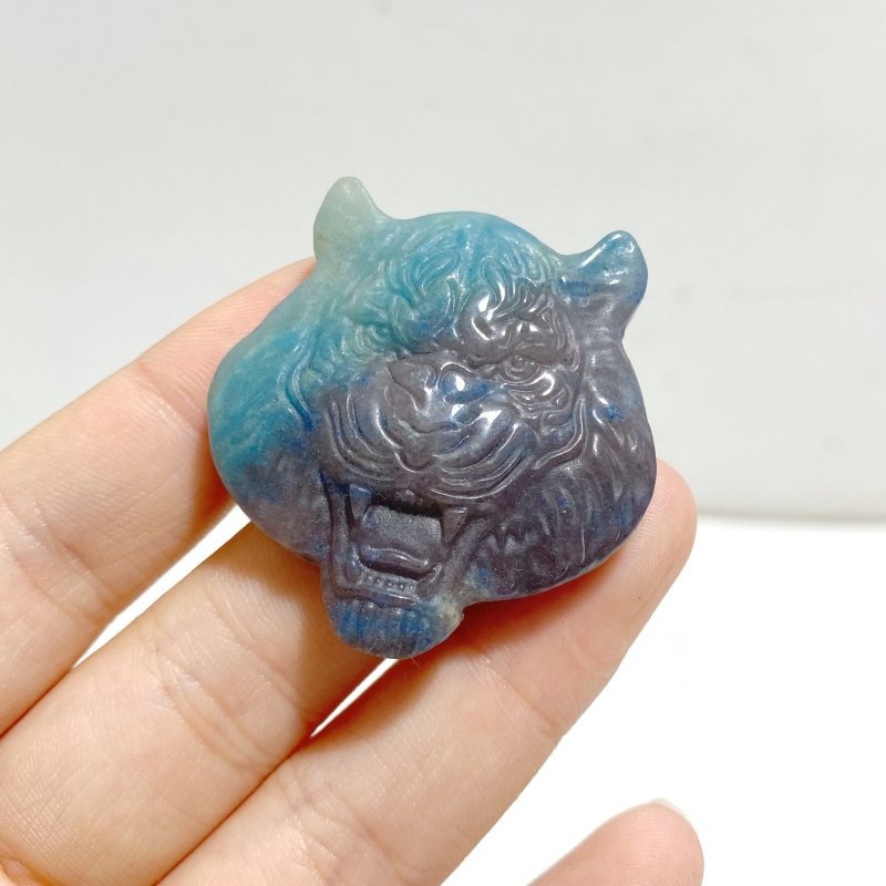 13 Pieces Trolleite Stone Tiger Head Carving Closeout - Wholesale Crystals
