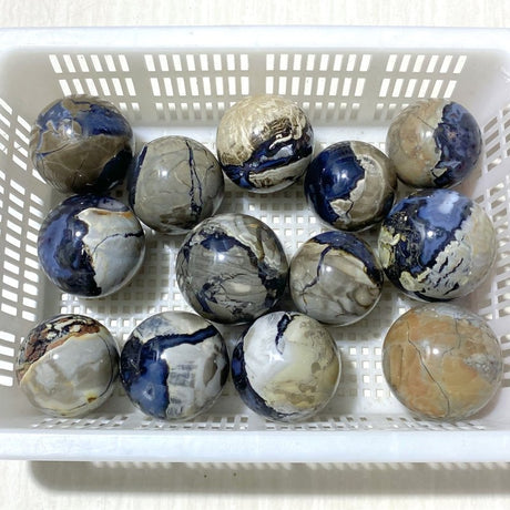 13 Pieces Volcano Agate Sphere(UV - Reactive) - Wholesale Crystals