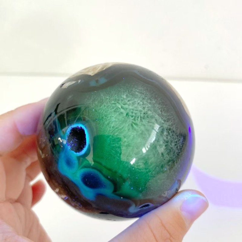 13 Pieces Volcano Agate Sphere(UV - Reactive) - Wholesale Crystals