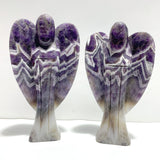 2 Pieces Large Chevron Amethyst Angel Carving