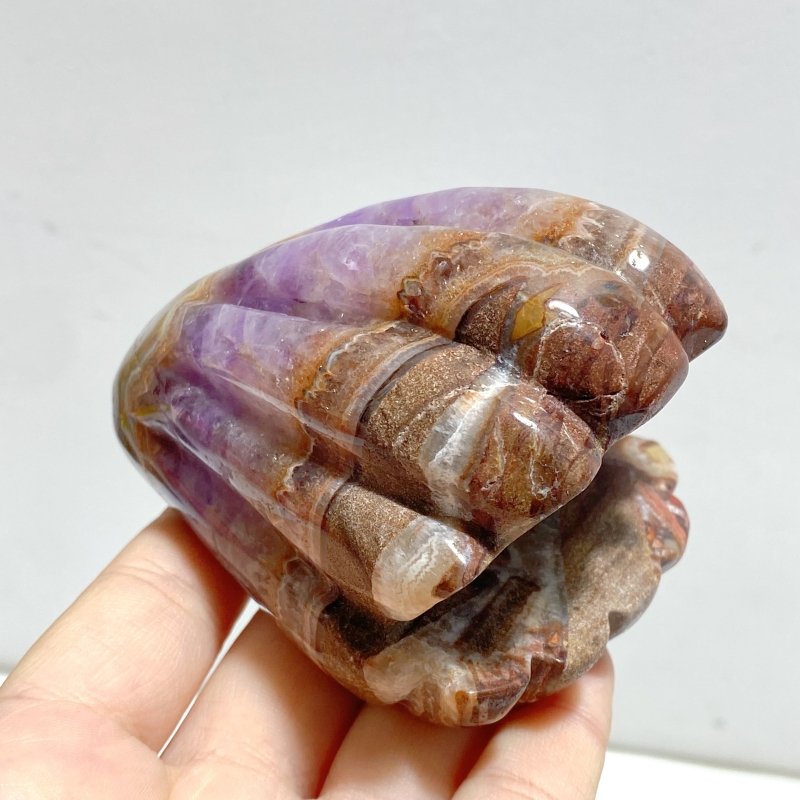 14 Pieces Amethyst Mixed Stripe Agate Shell Carving - Wholesale Crystals