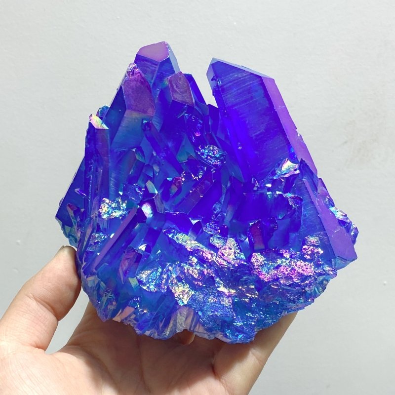 14 Pieces Aura Colorful Clear Quartz Cluster - Wholesale Crystals