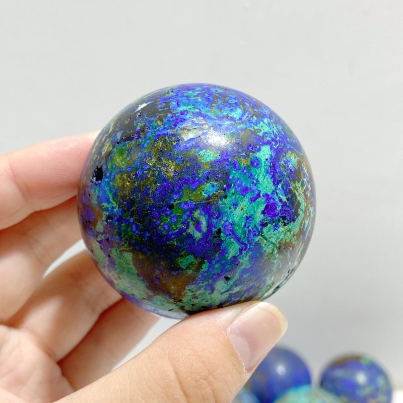 14 Pieces Azurite Mixed Malachite Spheres 4 -Wholesale Crystals