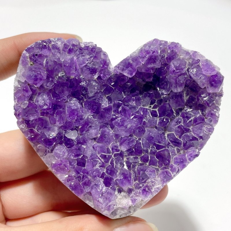 14 Pieces Beautiful Large Amethyst Cluster Heart - Wholesale Crystals