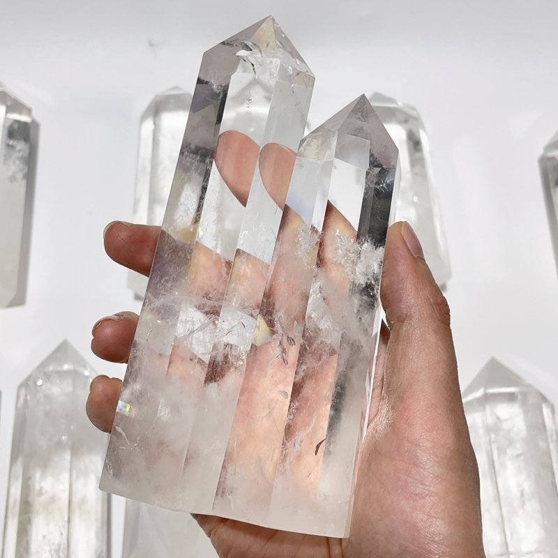 14 Pieces Fat Clear Quartz Tower Points Crystal -Wholesale Crystals