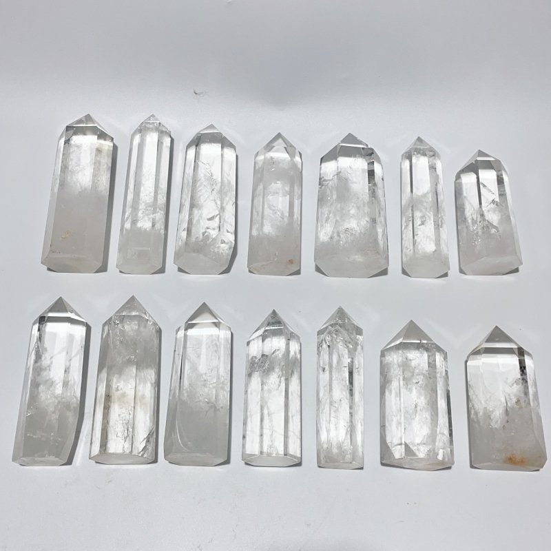 14 Pieces Fat Clear Quartz Tower Points Crystal -Wholesale Crystals