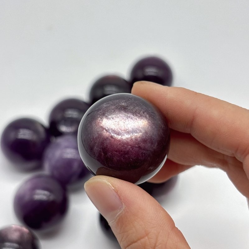 14 Pieces High Quality Purple Lepidolite Spark Spheres -Wholesale Crystals