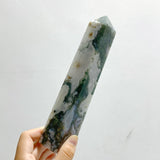 14 Pieces Moss Agate Four - sided Points - Wholesale Crystals