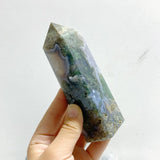 14 Pieces Moss Agate Four - sided Points - Wholesale Crystals
