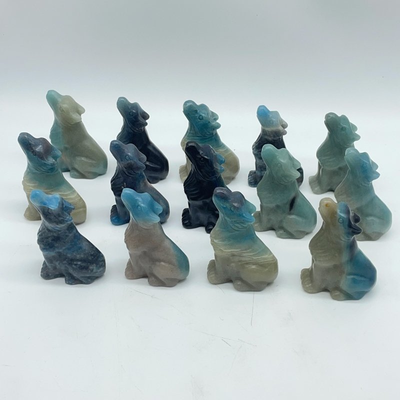 14 Pieces Trolleite Stone Wolves Crystal Carving -Wholesale Crystals
