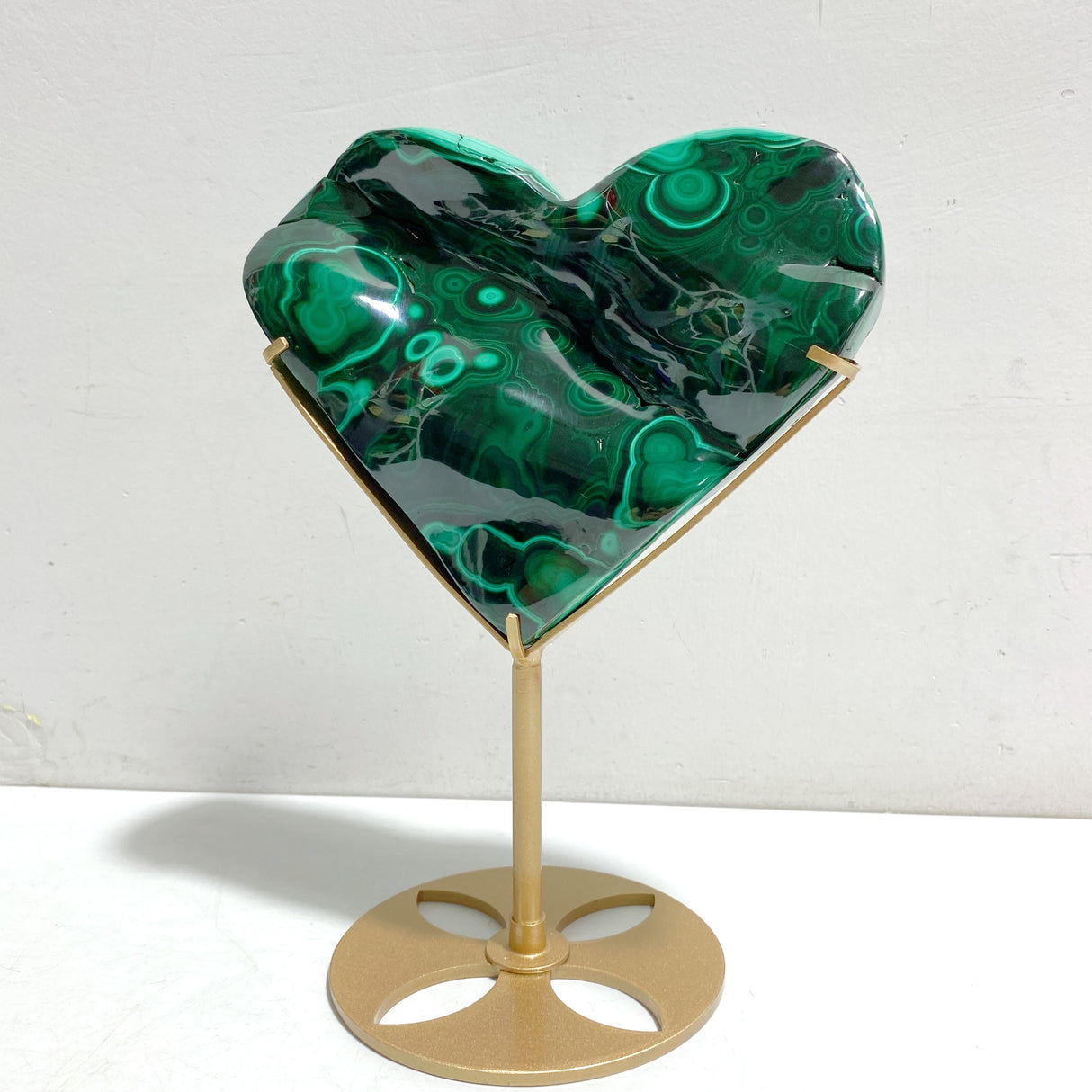 Unique Malachite Heart With Stand