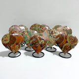 8 Pieces Large Money Agate Heart With Stand