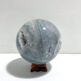 14CM Large Geode Druzy Moss Agate Sphere - Wholesale Crystals
