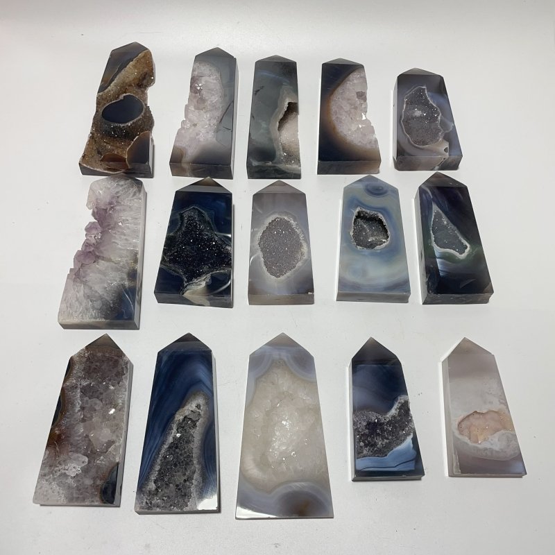 15 Pieces Beautiful Geode Agate Tower -Wholesale Crystals