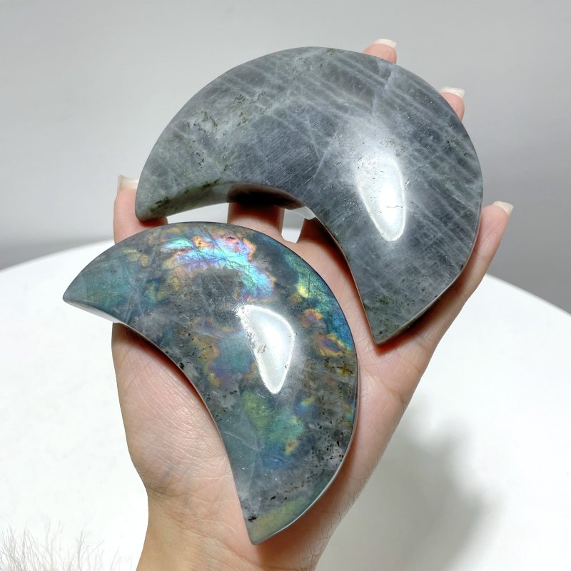 15 Pieces Beautiful Labradorite Moon Carving - Wholesale Crystals