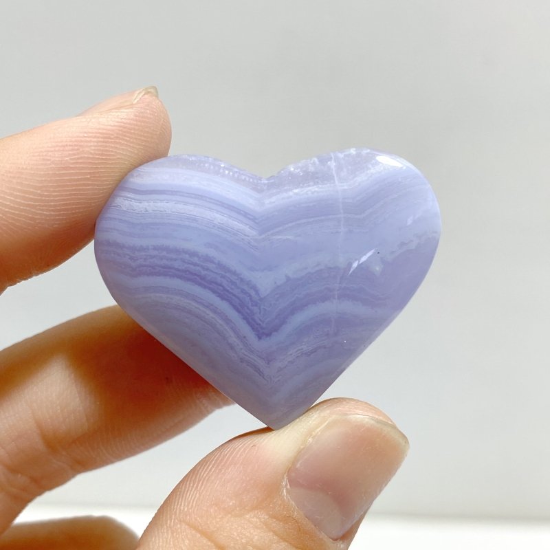 156 Pieces High Quality Blue Lace Agate Heart - Wholesale Crystals
