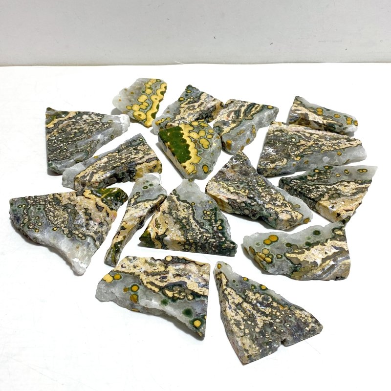16 Pieces 8th Vein Ocean Jasper Slabs - Wholesale Crystals