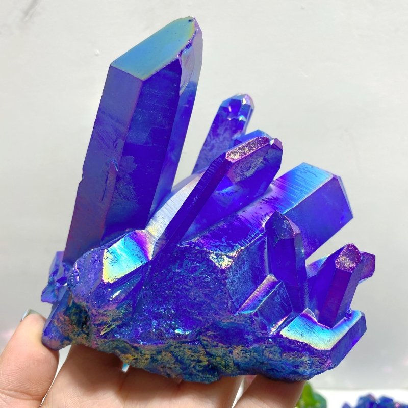 16 Pieces Aura Colorful Clear Quartz Cluster - Wholesale Crystals