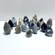 16 Pieces Black Orca Agate Flame Carving 3 - Wholesale Crystals