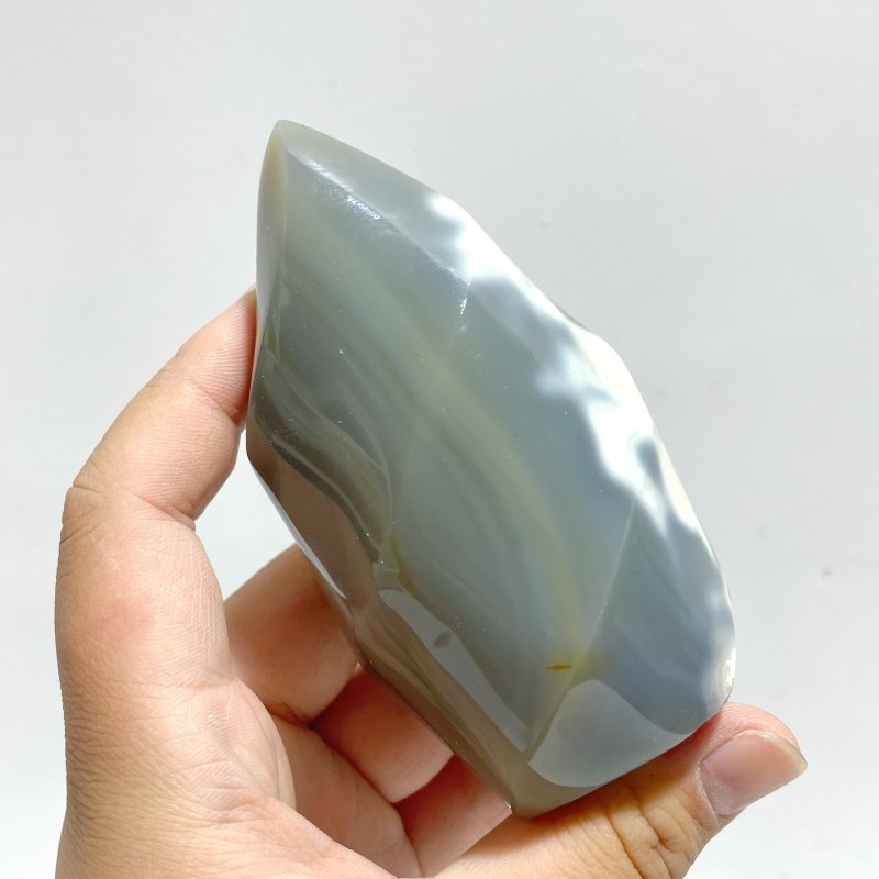 16 Pieces Black Orca Agate Flame Carving 3 - Wholesale Crystals