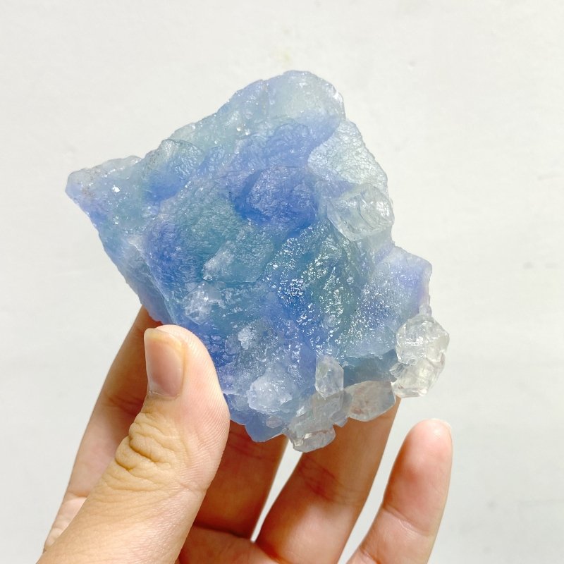 16 Pieces Blue Fluorite Mixed Calcite Raw Stone Specimen For Collection - Wholesale Crystals