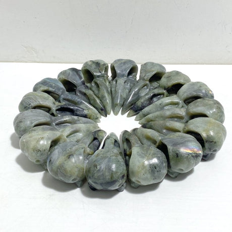 16 Pieces Large Labradorite Cow Skull Carving Closeout -Wholesale Crystals