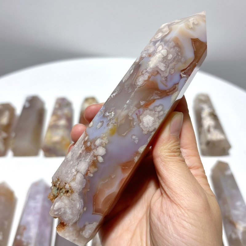 16 Pieces Sakura Flower Agate Tower Points - Wholesale Crystals