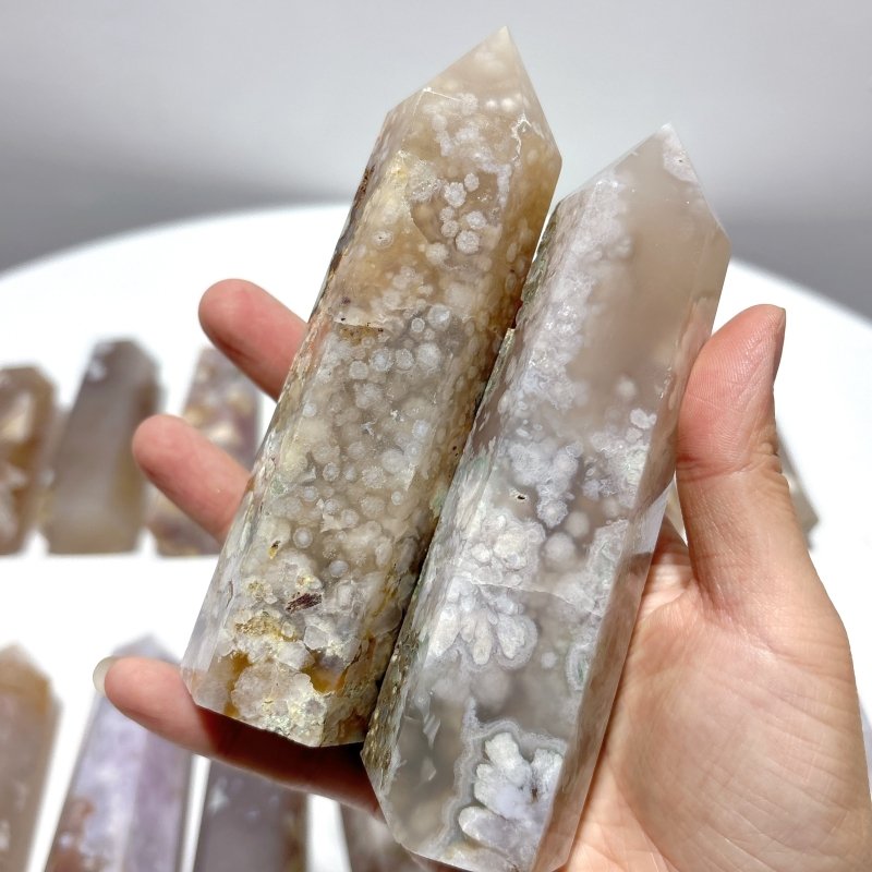 16 Pieces Sakura Flower Agate Tower Points - Wholesale Crystals