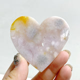 Pink Amethyst Heart Wing Carving With Stand