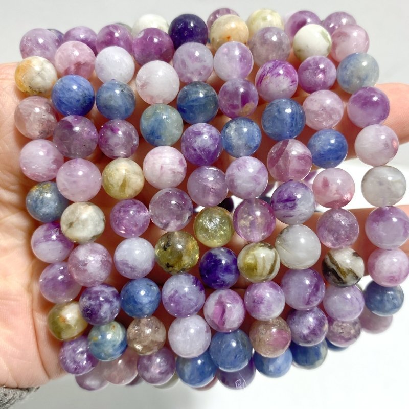 17 Pieces 8mm Colorful Spark Mica Mixed Color Bracelets - Wholesale Crystals