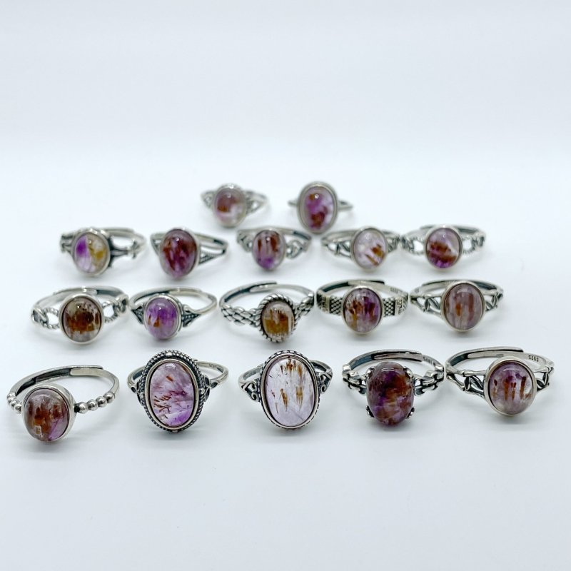 17 Pieces Auralite 23 Crystal Different Styles Sterling Silver Ring - Wholesale Crystals